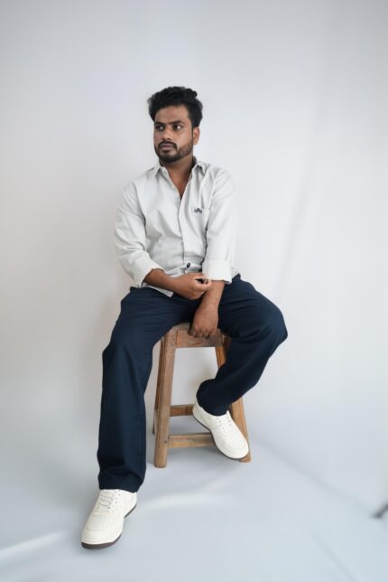White Shirt & Navy Blue Pant Combo